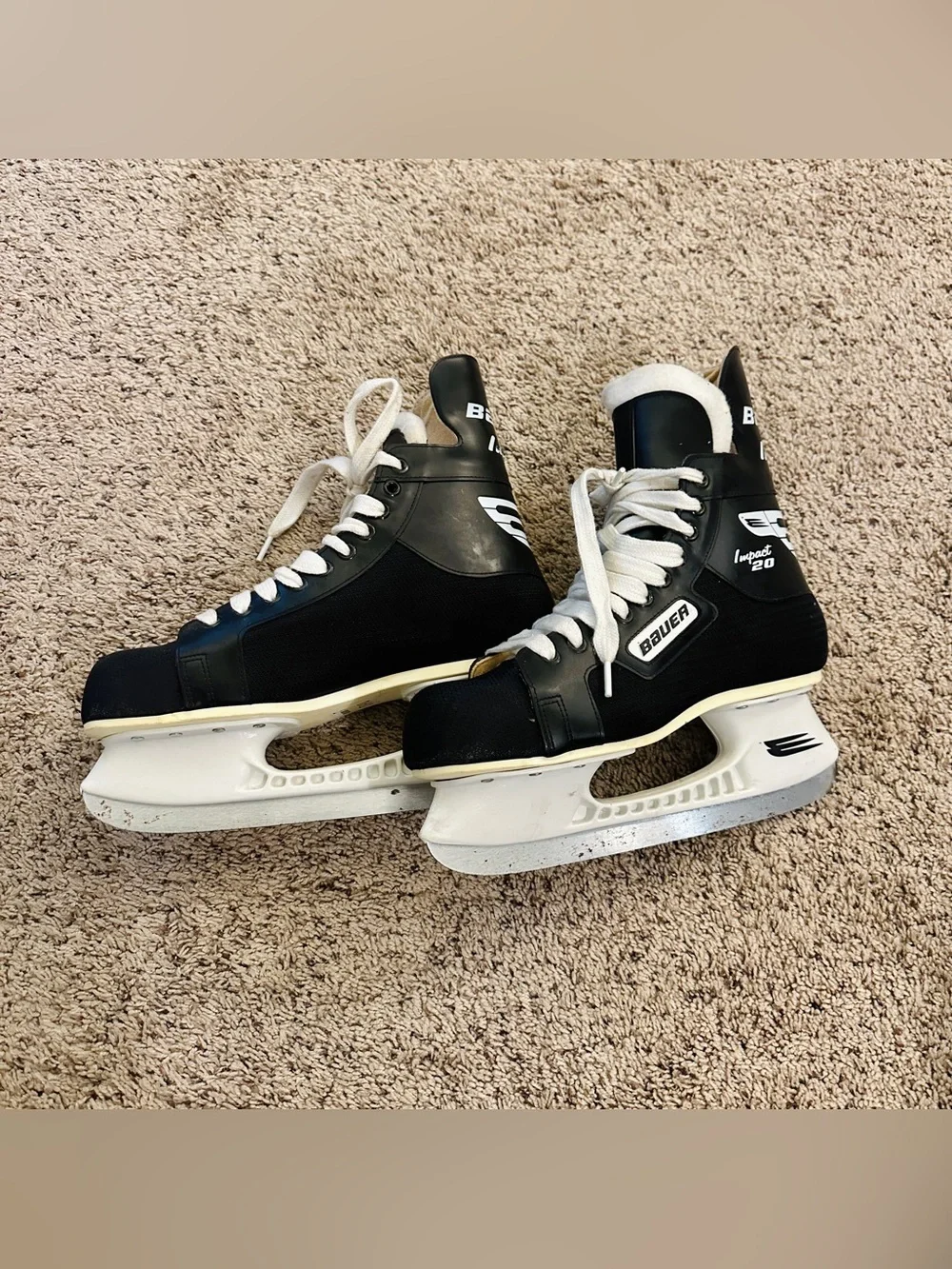 Bauer Impact 20 Men's Black Hockey Skates with White Accents